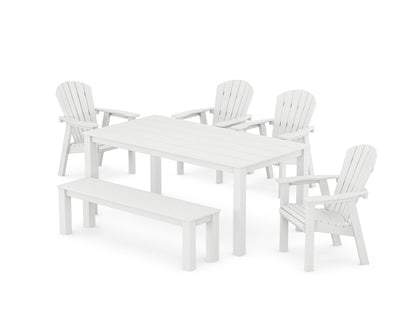 POLYWOOD® Seashell 6-Piece Parsons Dining Set with Bench in White