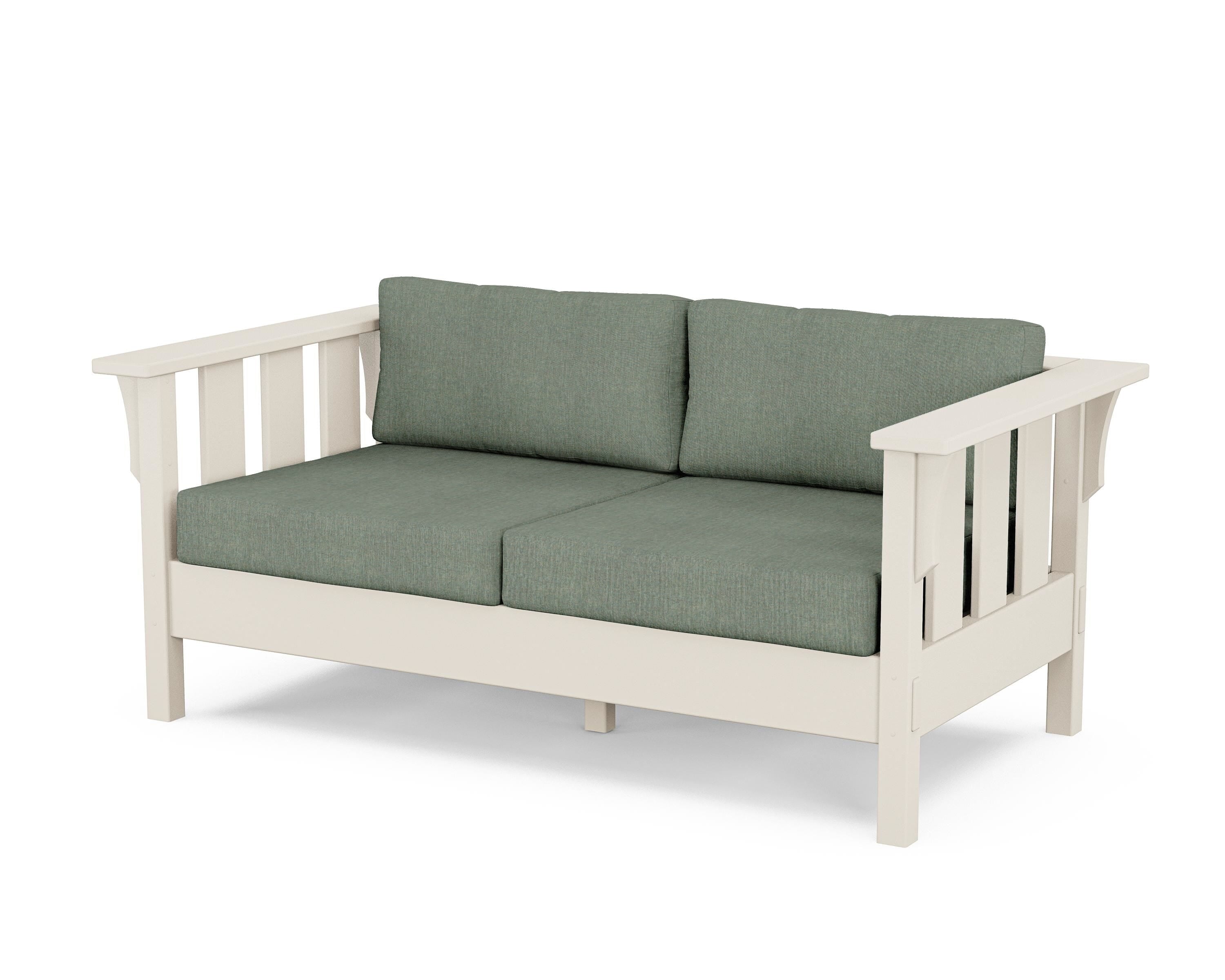 Martha Stewart by POLYWOOD® Acadia Deep Seating Loveseat in Sand / Cast Sage