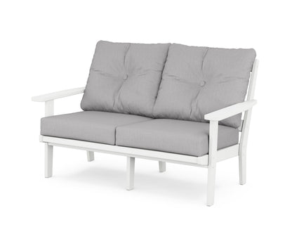 POLYWOOD® Oxford Deep Seating Loveseat in White / Granite