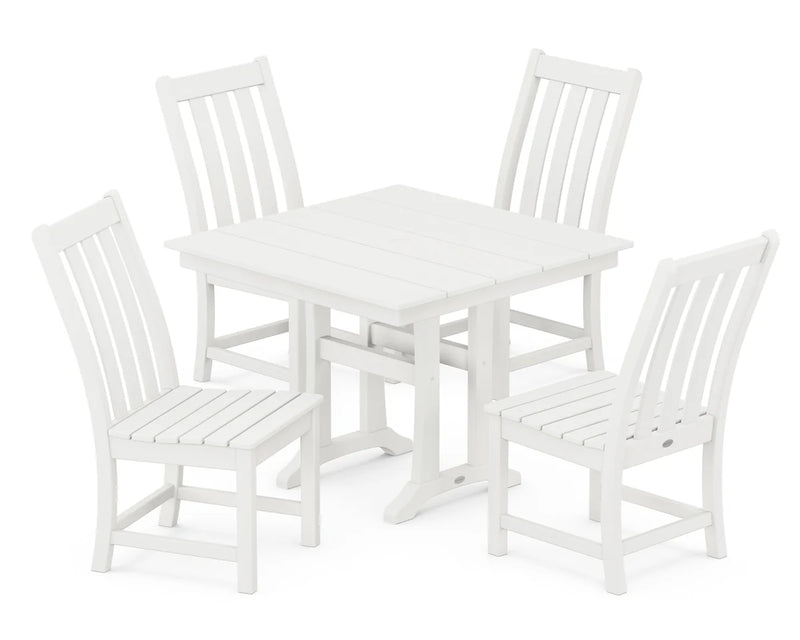Vineyard 5-Piece Farmhouse Trestle Side Chair Dining Set