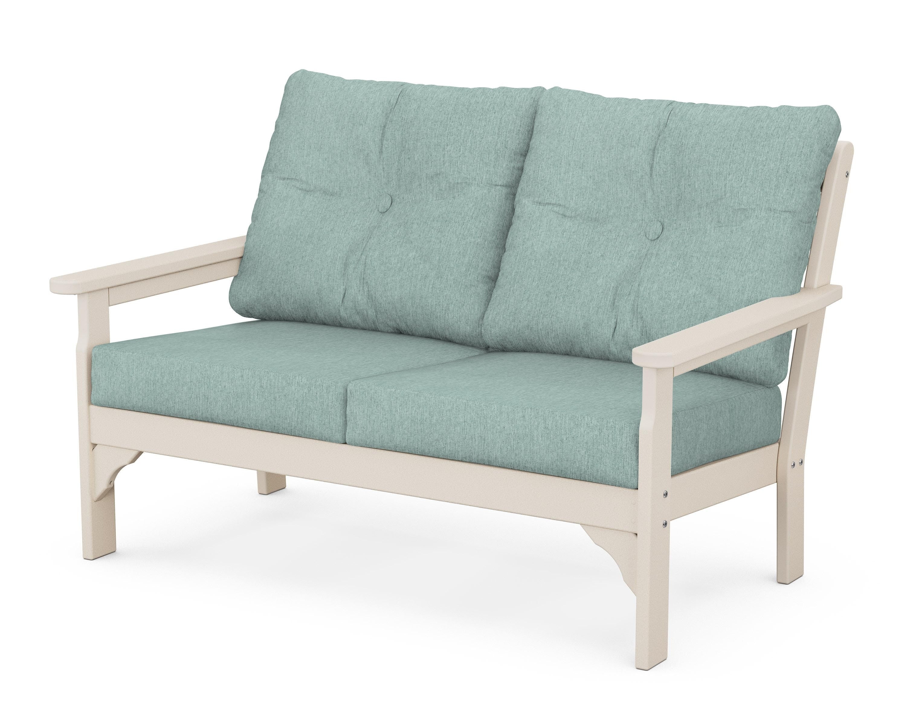 POLYWOOD® Vineyard Deep Seating Loveseat in Sand / Glacier Spa