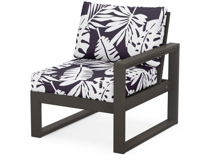 POLYWOOD® EDGE Modular Right Arm Chair in Vintage Coffee / Leaf Navy