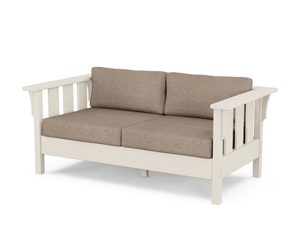 Martha Stewart by POLYWOOD® Acadia Deep Seating Loveseat in Sand / Spiced Burlap