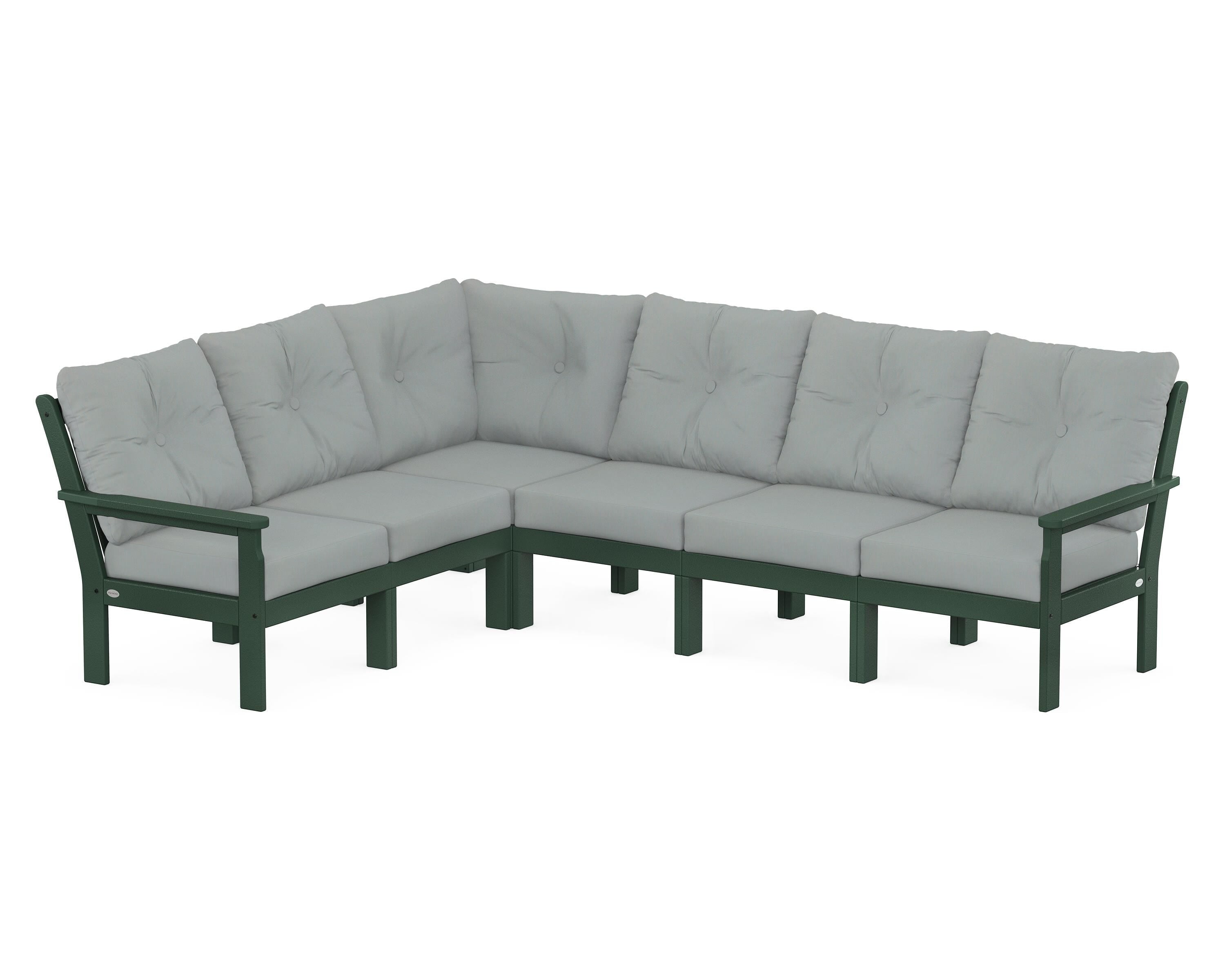 POLYWOOD® Vineyard 6-Piece Sectional in Green / Spa