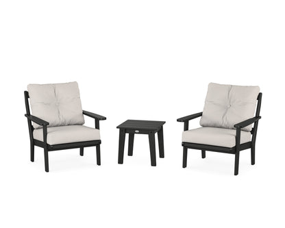 POLYWOOD® Mission 3-Piece Deep Seating Set in Black / Cast Ash