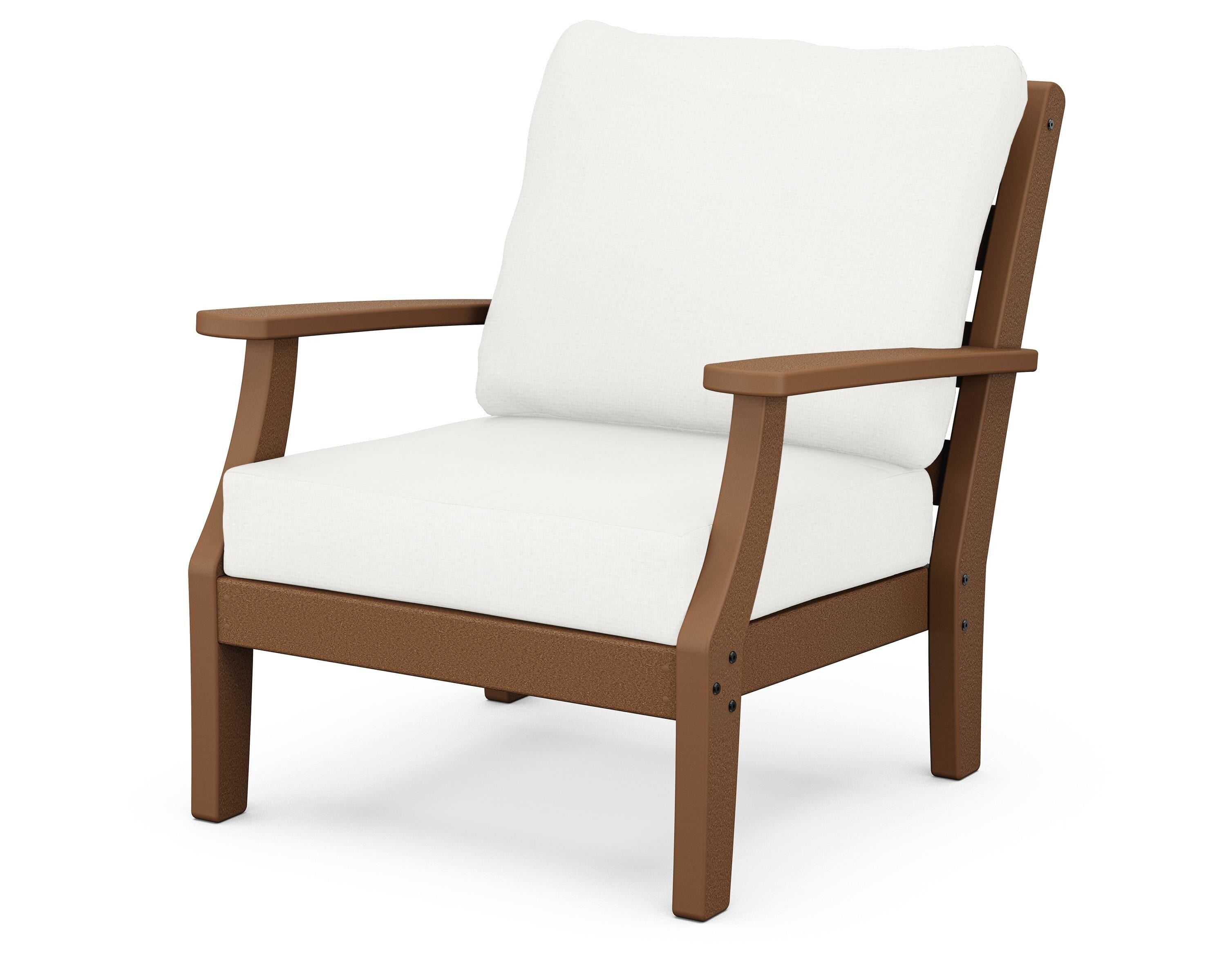 POLYWOOD® Chesapeake Deep Seating Chair in Teak / Natural Linen