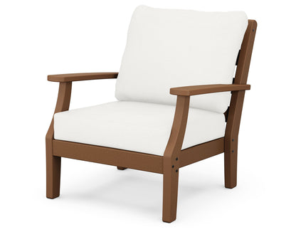 POLYWOOD® Chesapeake Deep Seating Chair in Teak / Natural Linen