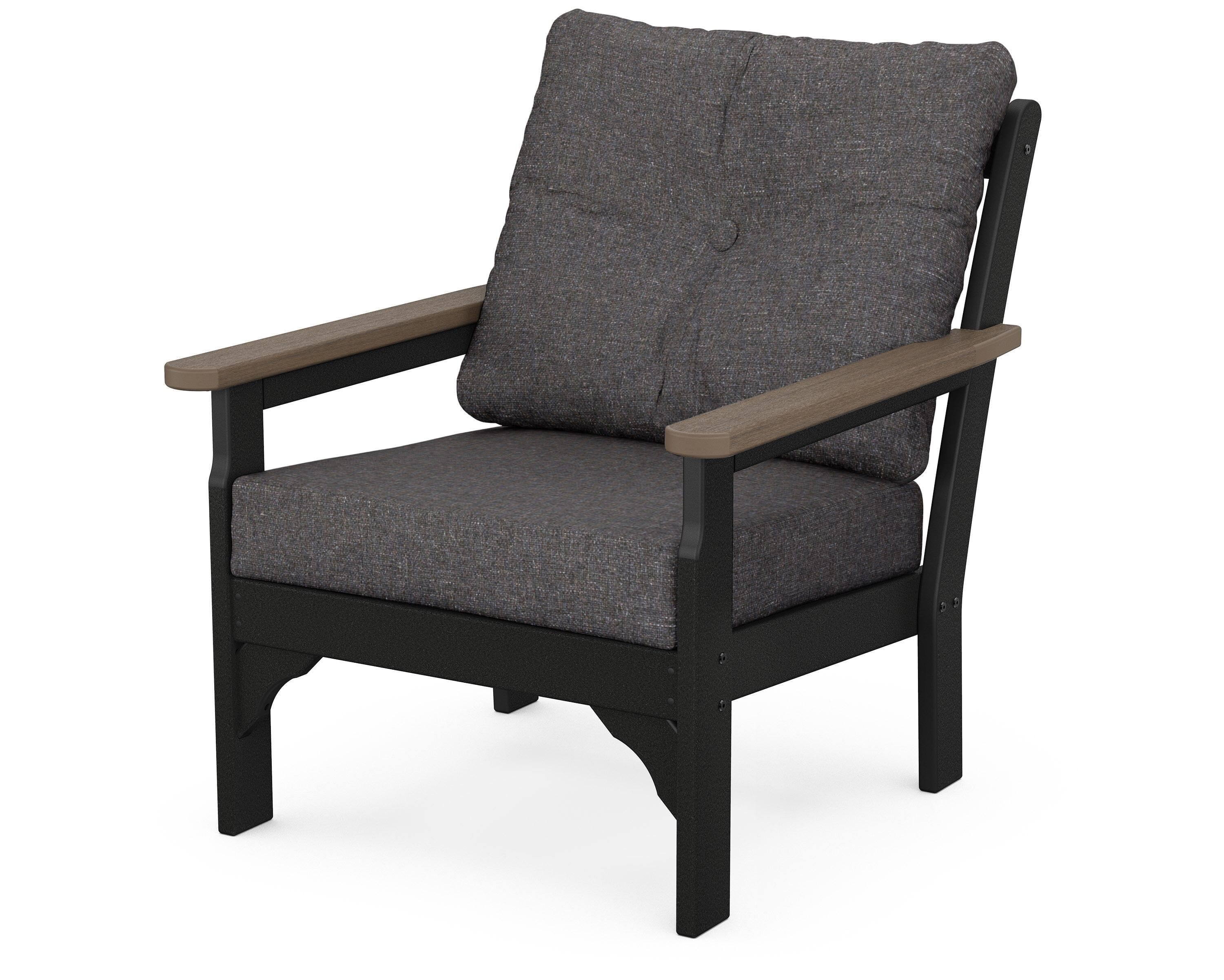 POLYWOOD® Vineyard Deep Seating Chair in Black / Kona / Ash Charcoal