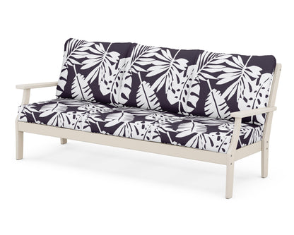 POLYWOOD® Braxton Deep Seating Sofa in Sand / Leaf Navy