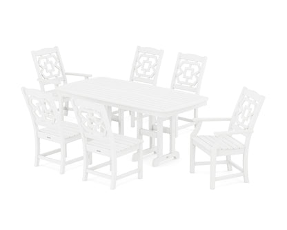 Martha Stewart by POLYWOOD® Chinoiserie 7-Piece Dining Set in White