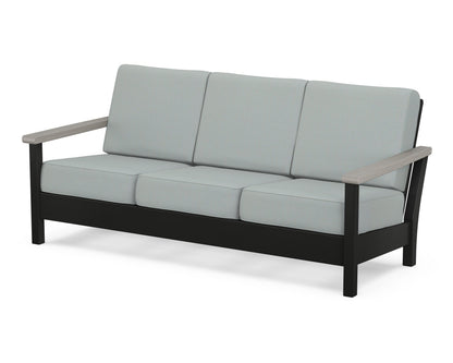 POLYWOOD® Harbour Deep Seating Sofa in Black / Driftwood / Spa