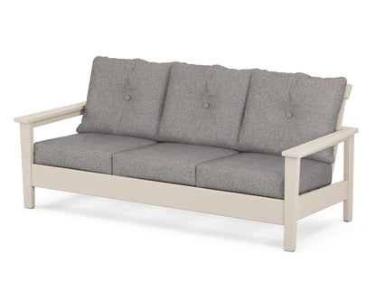 POLYWOOD® Prescott Deep Seating Sofa in Sand / Grey Mist