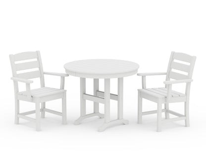 POLYWOOD® Lakeside 3-Piece Round Dining Set in White