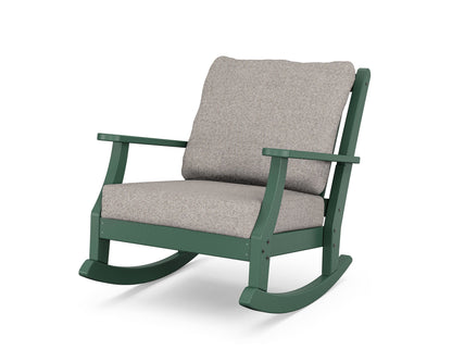 Country Living Wovendale Deep Seating Rocking Chair in Green / Weathered Tweed