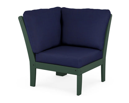 POLYWOOD® Braxton Modular Corner Chair in Green / Navy