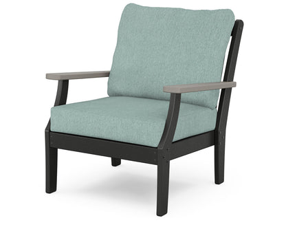 POLYWOOD® Braxton Deep Seating Chair in Black / Driftwood / Glacier Spa