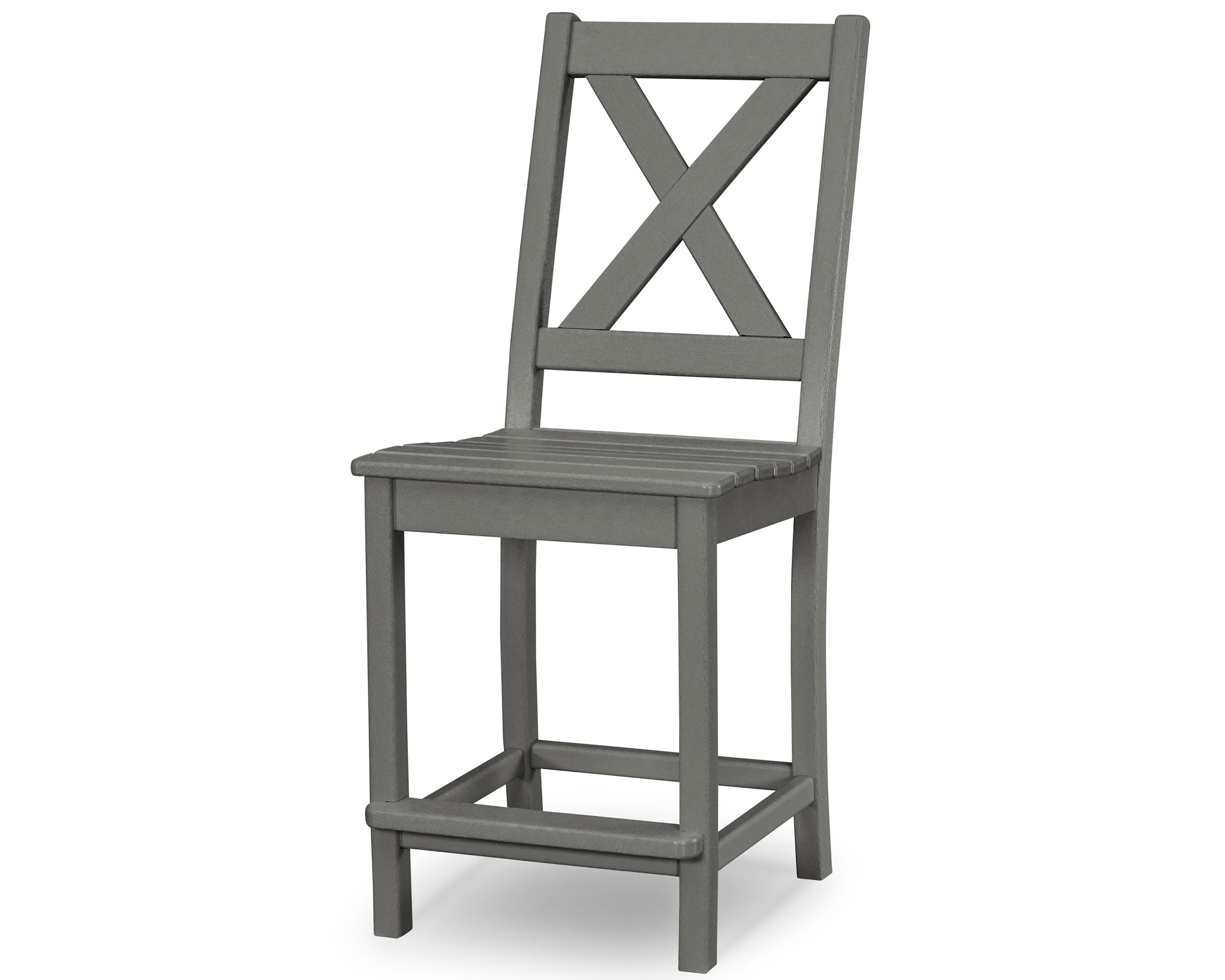 POLYWOOD® Braxton Counter Side Chair in Slate Grey