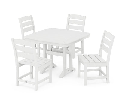 POLYWOOD® Lakeside Side Chair 5-Piece Dining Set with Trestle Legs in White