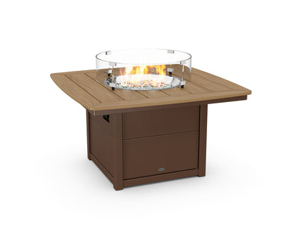 POLYWOOD® Nautical 42" Fire Pit Table in Mahogany / Natural