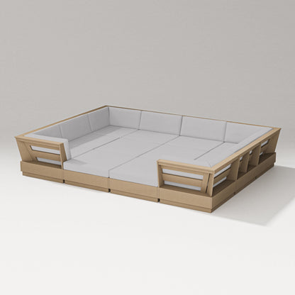 PW Designer Series Elevate 12-Piece Pit Sectional in Vintage Sahara / Granite