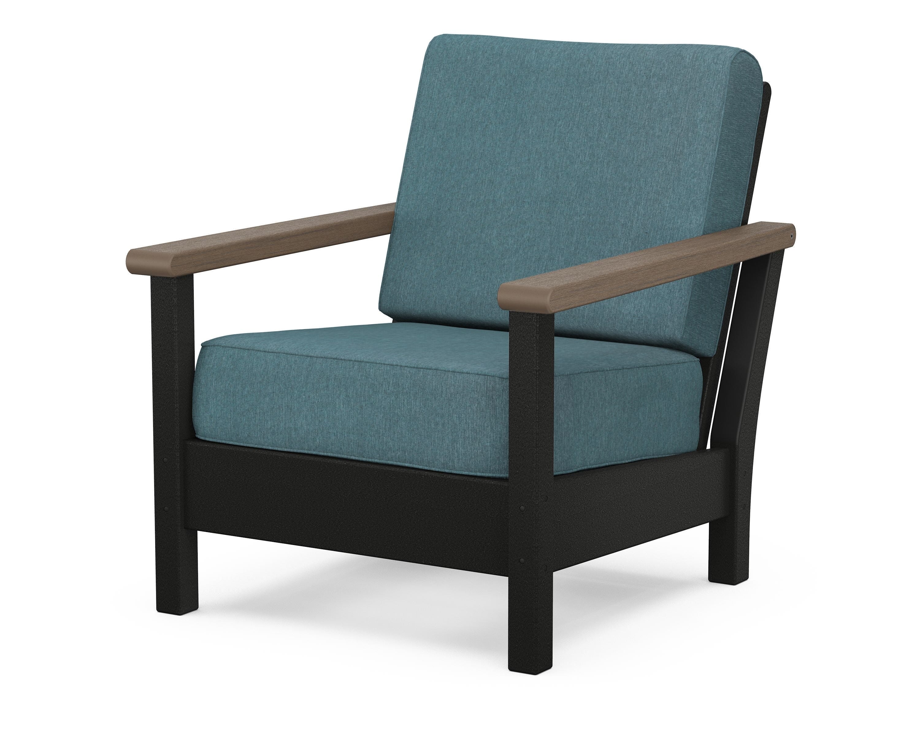 POLYWOOD® Harbour Deep Seating Chair in Black / Kona / Ocean Teal