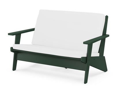 POLYWOOD® Riviera Modern Lounge Loveseat in Green / Natural