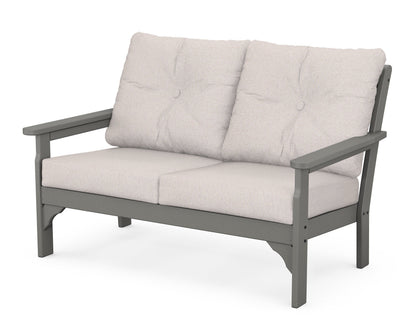 POLYWOOD® Vineyard Deep Seating Loveseat in Slate Grey / Dune Burlap