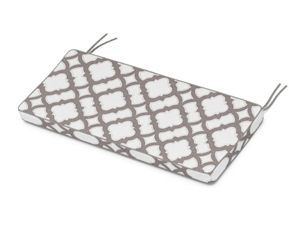 Martha Stewart by POLYWOOD® Chinoiserie Bench Seat Cushion in Trellis Grey Mist