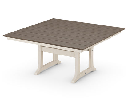 POLYWOOD® Farmhouse Trestle 59" Dining Table in Sand / Kona