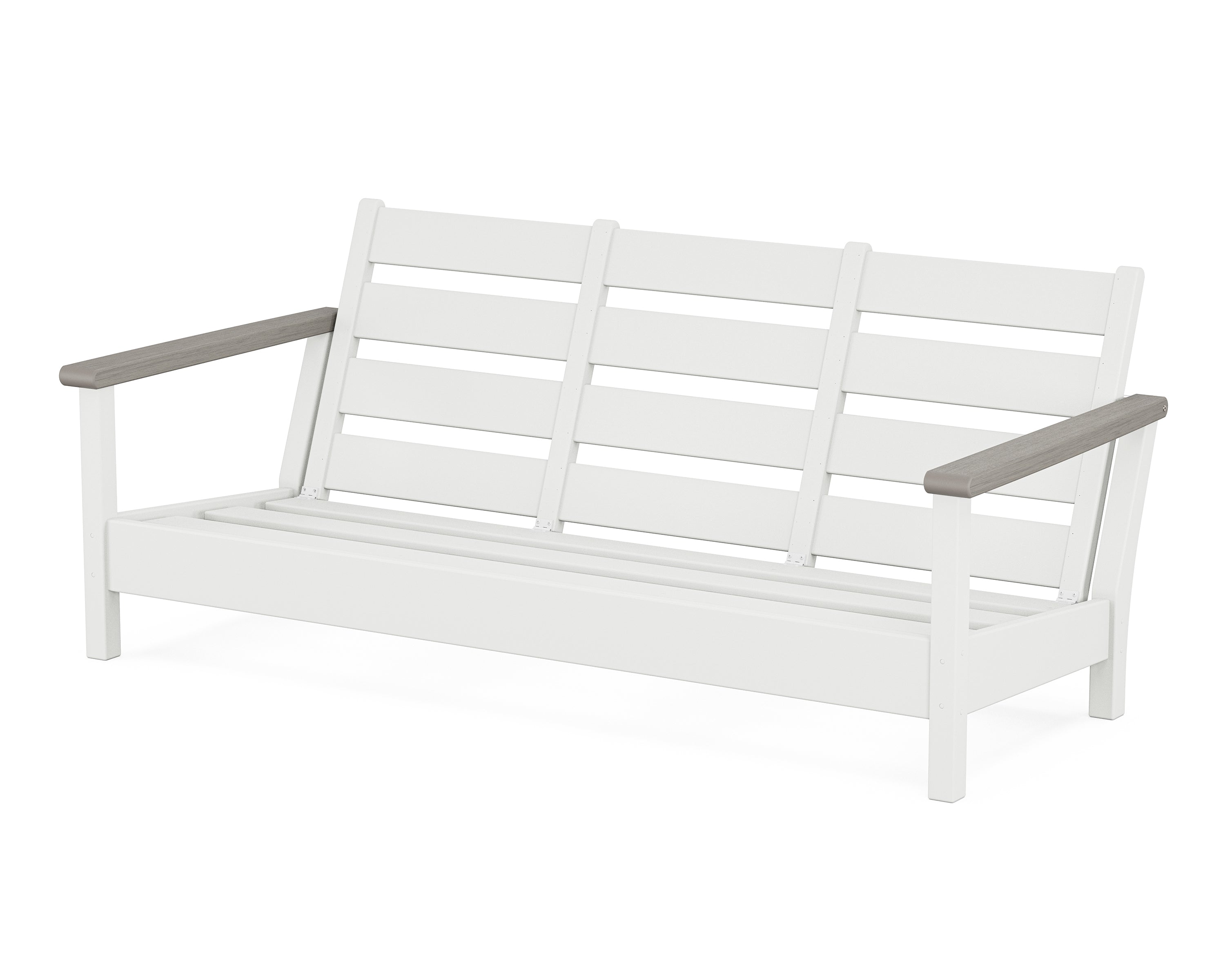 POLYWOOD® Harbour Sofa Frame in White / Driftwood