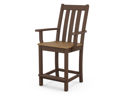 POLYWOOD® Vineyard Counter Arm Chair in Mahogany / Natural