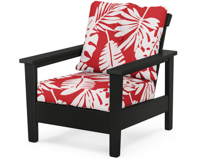 POLYWOOD® Prescott Deep Seating Chair in Black / Leaf Crimson