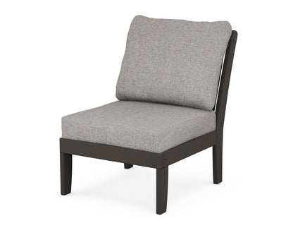 POLYWOOD® Braxton Modular Armless Chair in Vintage Coffee / Grey Mist