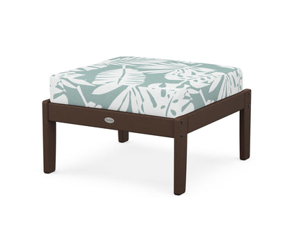 POLYWOOD® Braxton Deep Seating Ottoman in Mahogany / Leaf Glacier Spa
