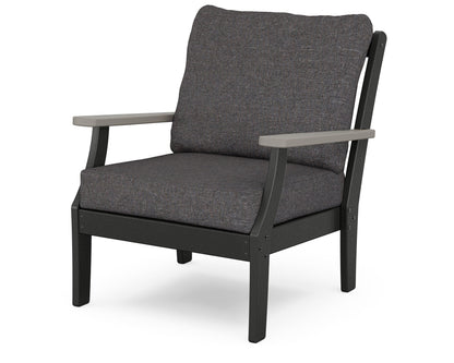 POLYWOOD® Braxton Deep Seating Chair in Black / Driftwood / Ash Charcoal