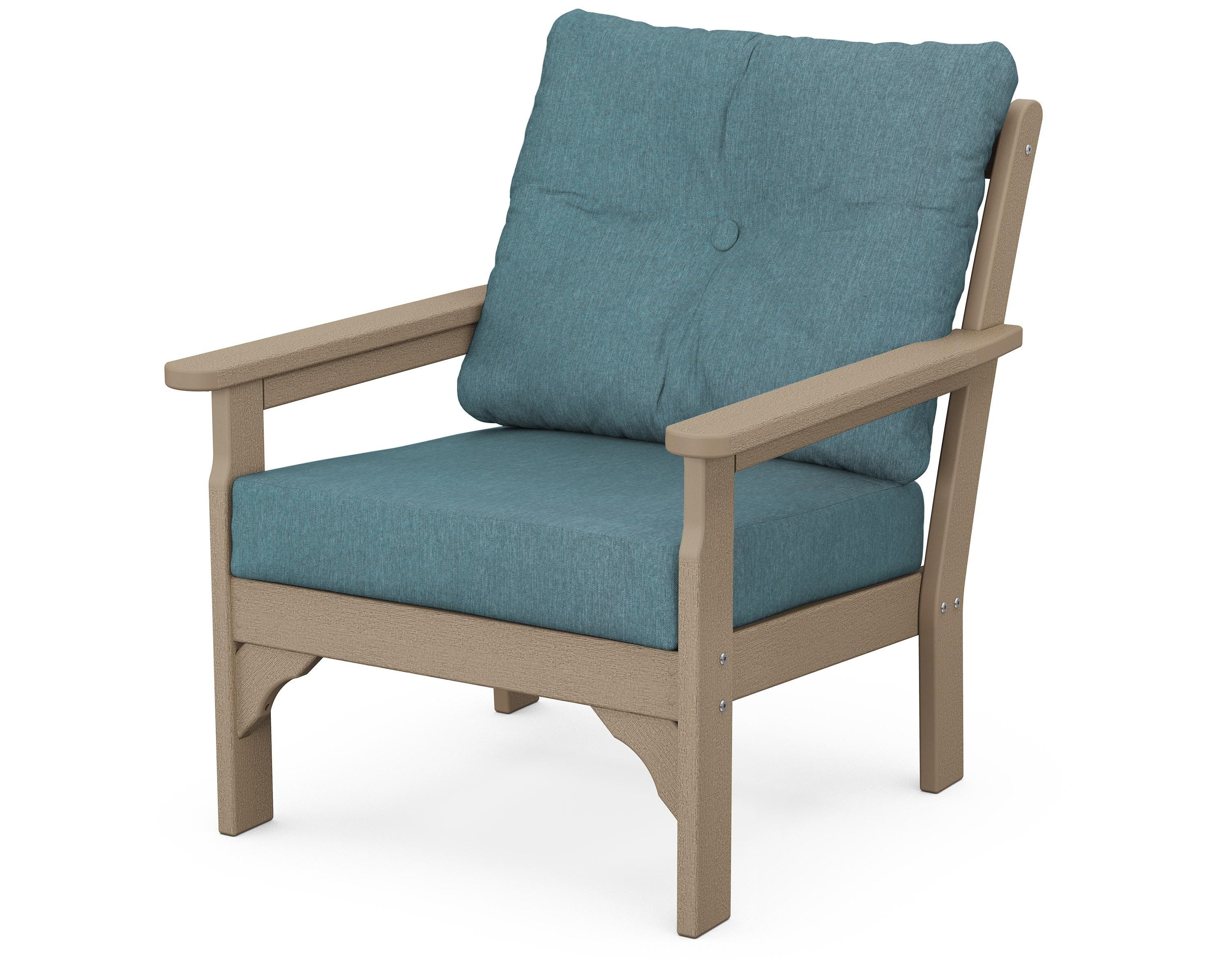 POLYWOOD® Vineyard Deep Seating Chair in Vintage Sahara / Ocean Teal