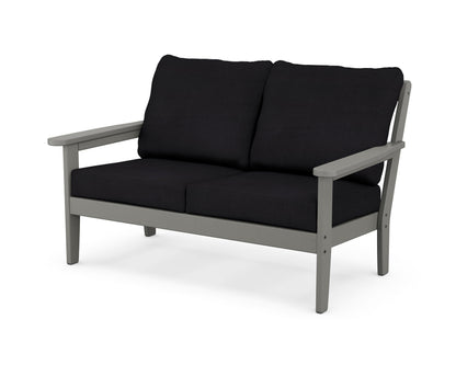 Country Living Cottage Deep Seating Loveseat in Slate Grey / Midnight Linen
