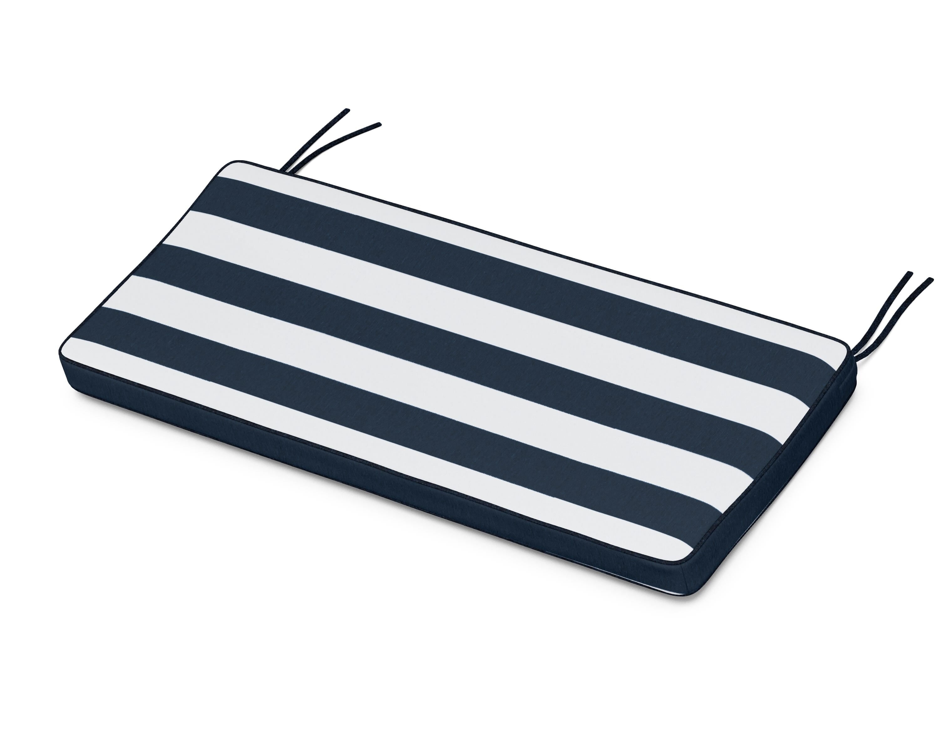 Martha Stewart by POLYWOOD® Chinoiserie Bench Seat Cushion in Cabana Stripe Marine Indigo