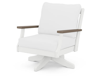 Braxton Deep Seating Swivel Chair - White