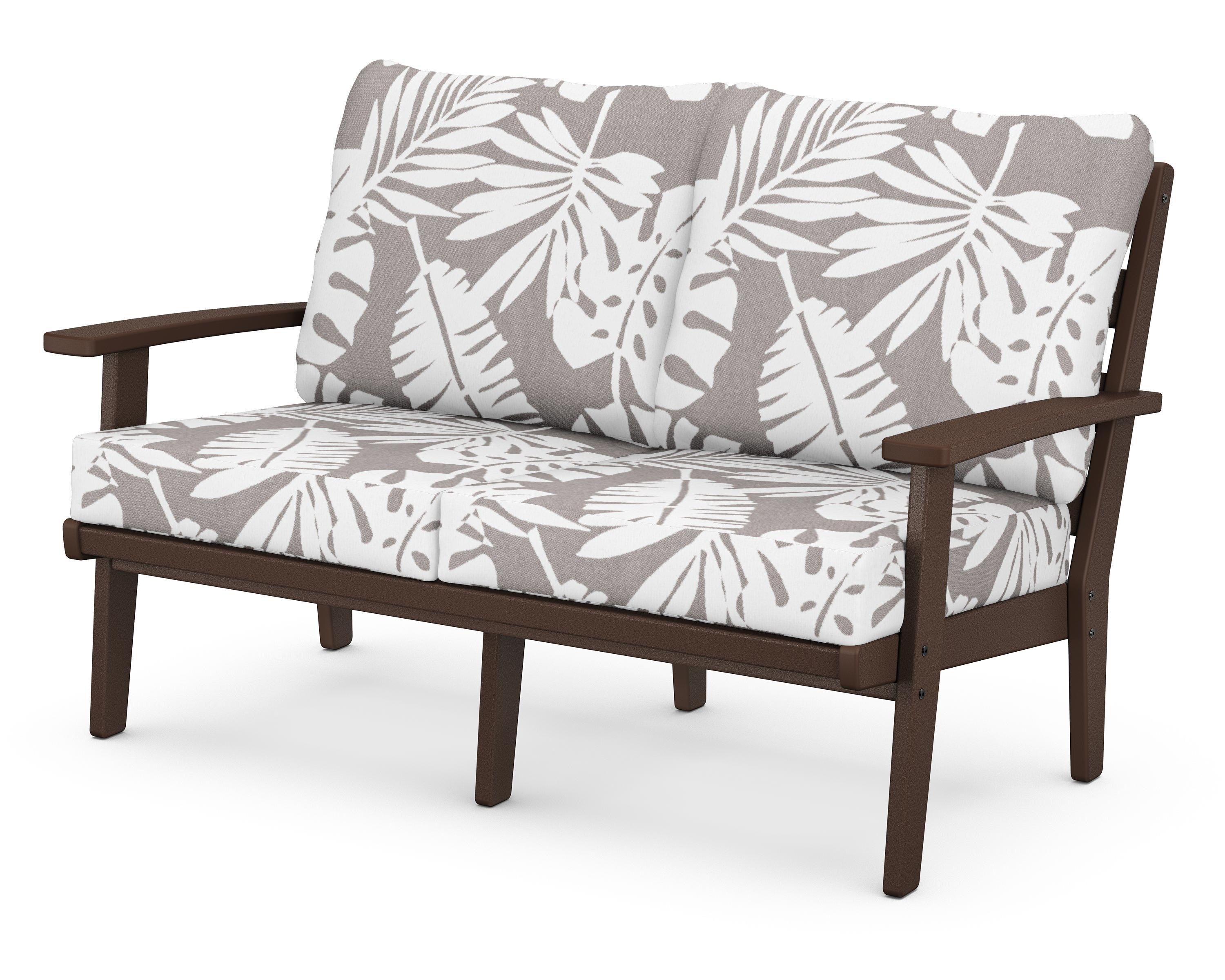 POLYWOOD® Grant Park Deep Seating Loveseat in Mahogany / Leaf Grey Mist