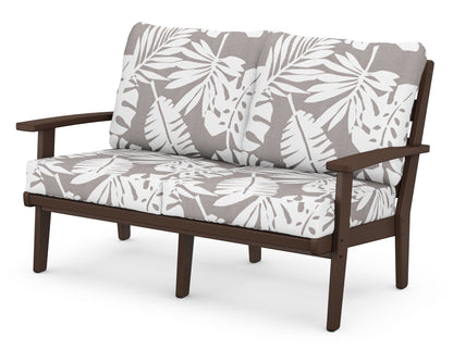 POLYWOOD® Grant Park Deep Seating Loveseat in Mahogany / Leaf Grey Mist
