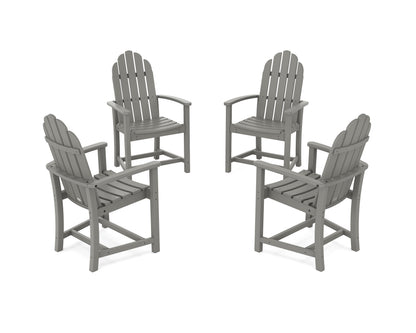 POLYWOOD® Classic 4-Piece Upright Adirondack Conversation Set in Slate Grey