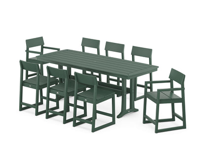 POLYWOOD® EDGE 9-Piece Counter Set with Trestle Legs in Green