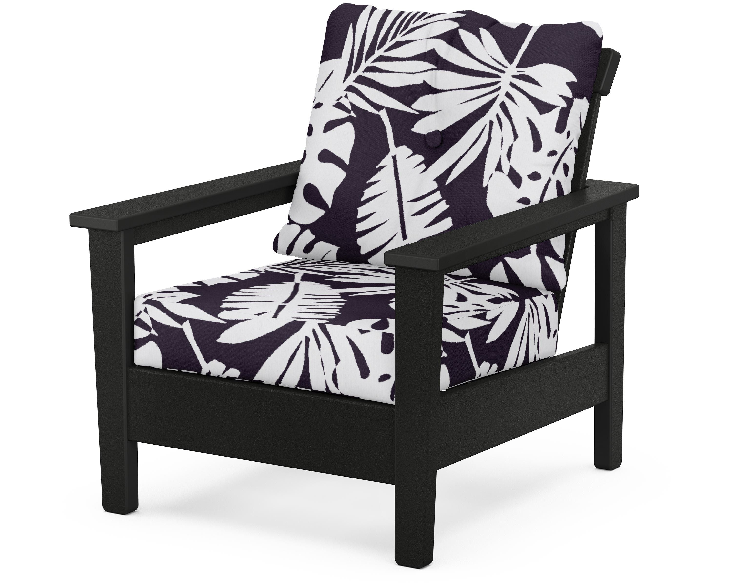POLYWOOD® Prescott Deep Seating Chair in Black / Leaf Navy