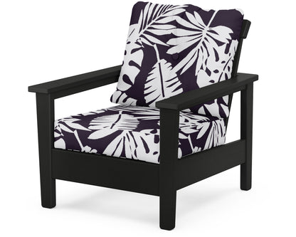 POLYWOOD® Prescott Deep Seating Chair in Black / Leaf Navy