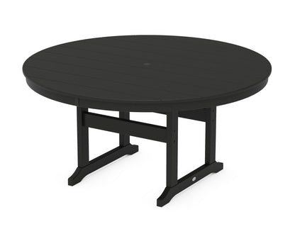 POLYWOOD® 60" Round Farmhouse Dining Table in Black