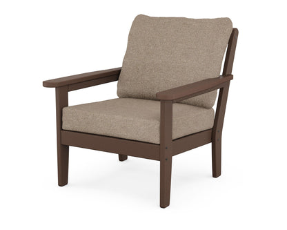 Country Living Cottage Deep Seating Chair in Mahogany / Spiced Burlap
