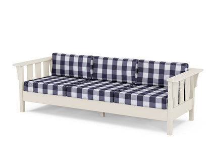 Martha Stewart by POLYWOOD® Acadia Deep Seating Sofa in Sand / Buffalo Plaid Navy