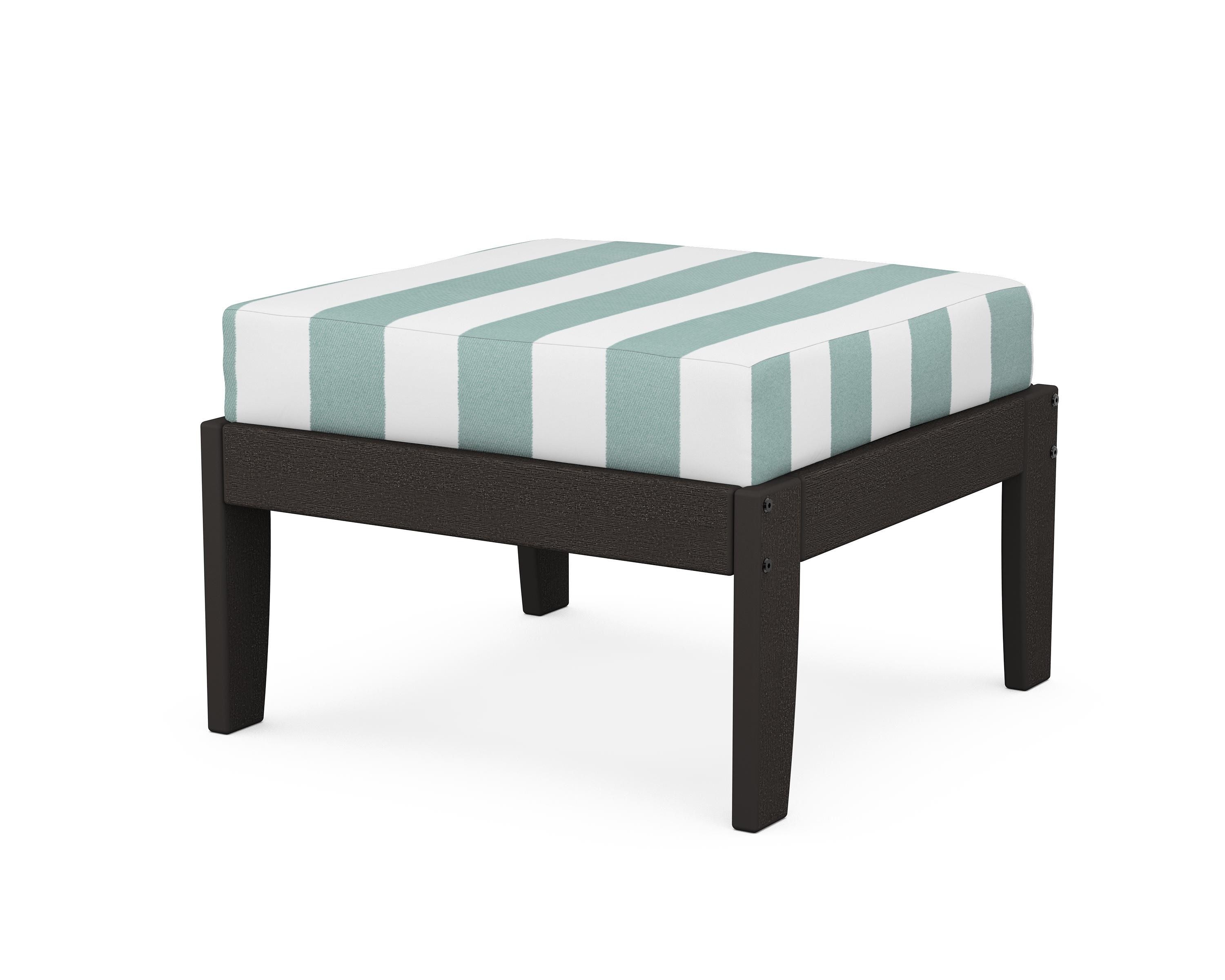 Unbranded Modular Ottoman - Classic in Vintage Coffee / Cabana Stripe Glacier Spa