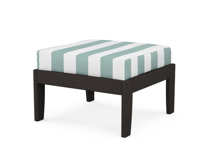 Unbranded Modular Ottoman - Classic in Vintage Coffee / Cabana Stripe Glacier Spa